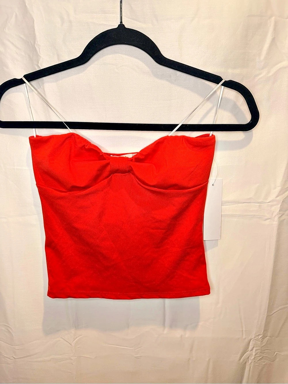 Live in the Moment Strapless Crop Top in Red Size Small NWT